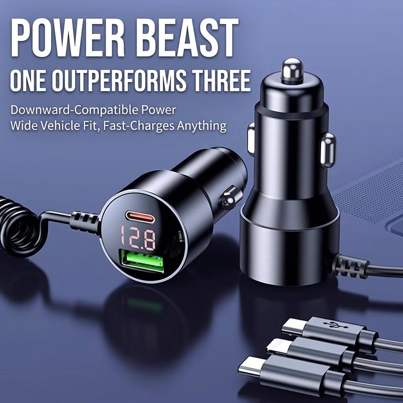 3-in-1 Coiled Car Charger with - Laptop Charger review and price